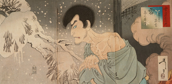 Snow The Actor Onoe Baikō V as Iwakura no Sōgen ca 1890