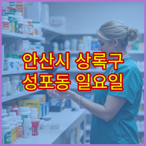 안산시 상록구 성포동 일요일 약국 영업 여부 확인 및 복약 상담 가능