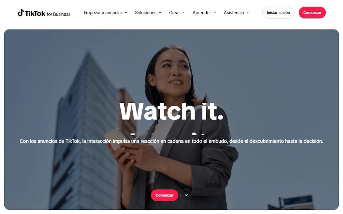Captura de TikTok Symphony Creative Studio