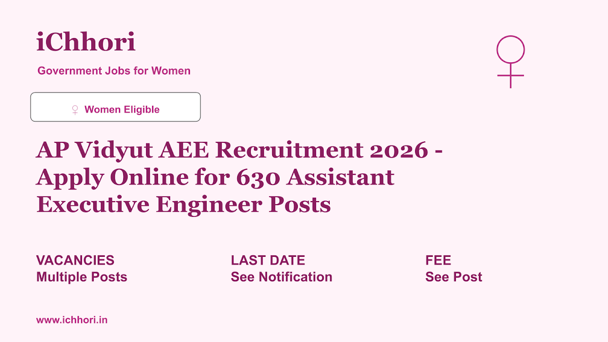 AP Vidyut AEE Recruitment 2026 - Apply Online for 630 Assistant Executive Engineer Posts - iChhori