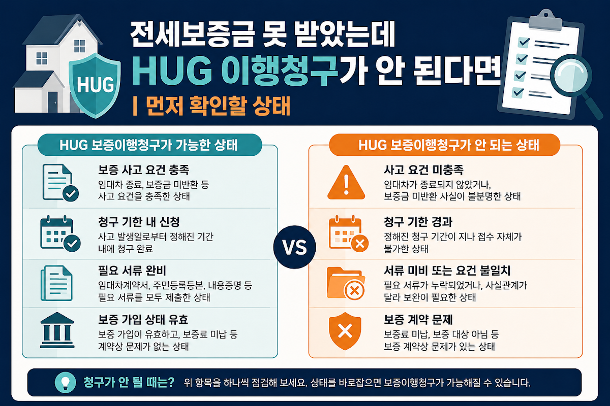 HUG 보증이행청구 상태별 차이 비교