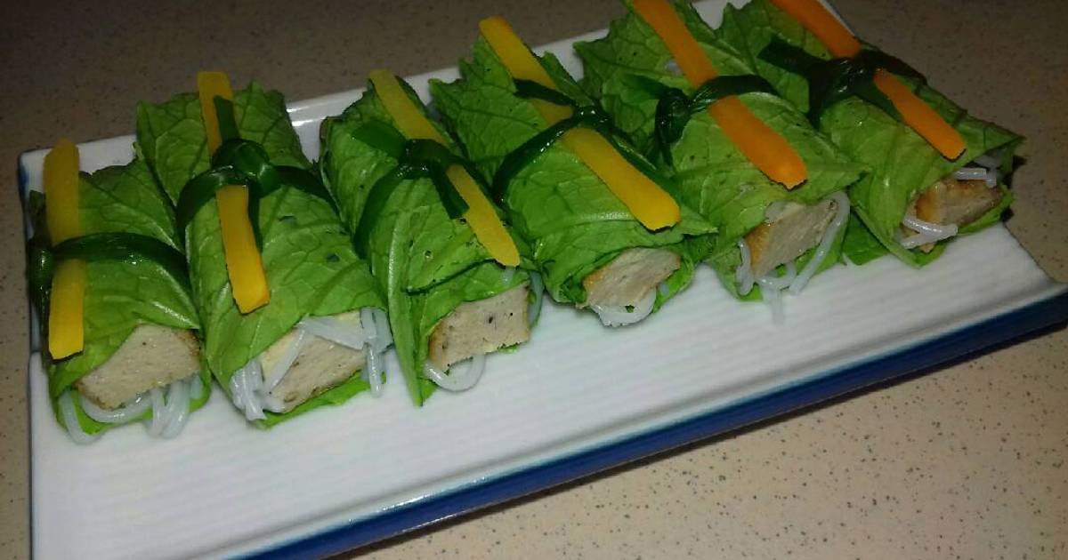 Cải Bẹ Xanh Cuốn Chả Cá