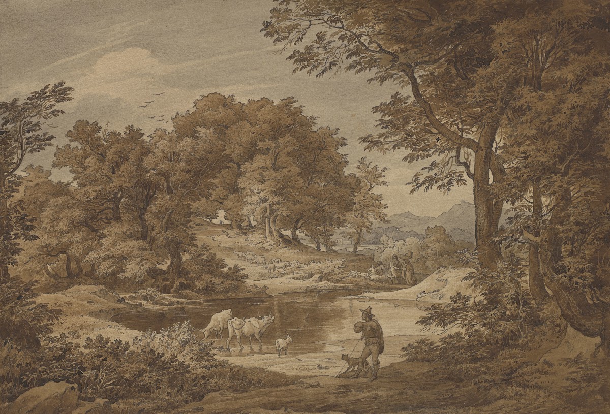 An Italianate Landscape with Shepherds c 1831