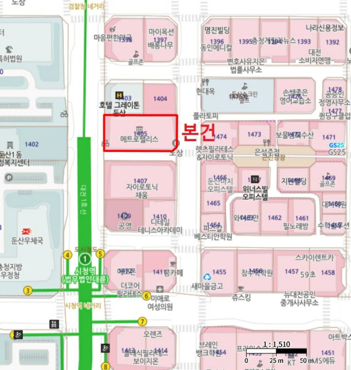 메트로팰리스 상세 위치도 — 온비드 첨부 지적도