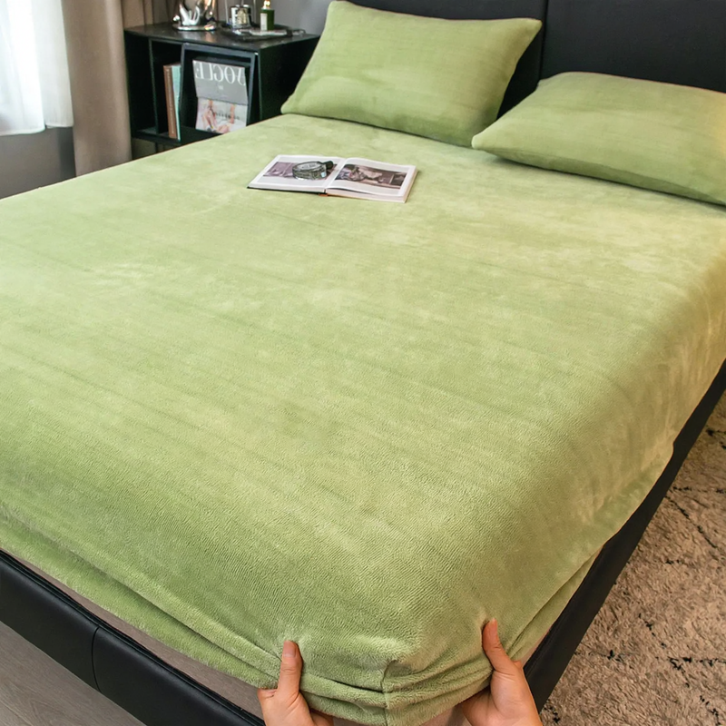 Fleece fitted sheet, milk fiber, padded
