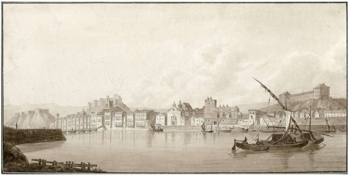 Gezicht vanaf het water op Tortosa
