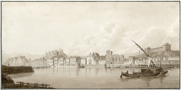 Gezicht vanaf het water op Tortosa