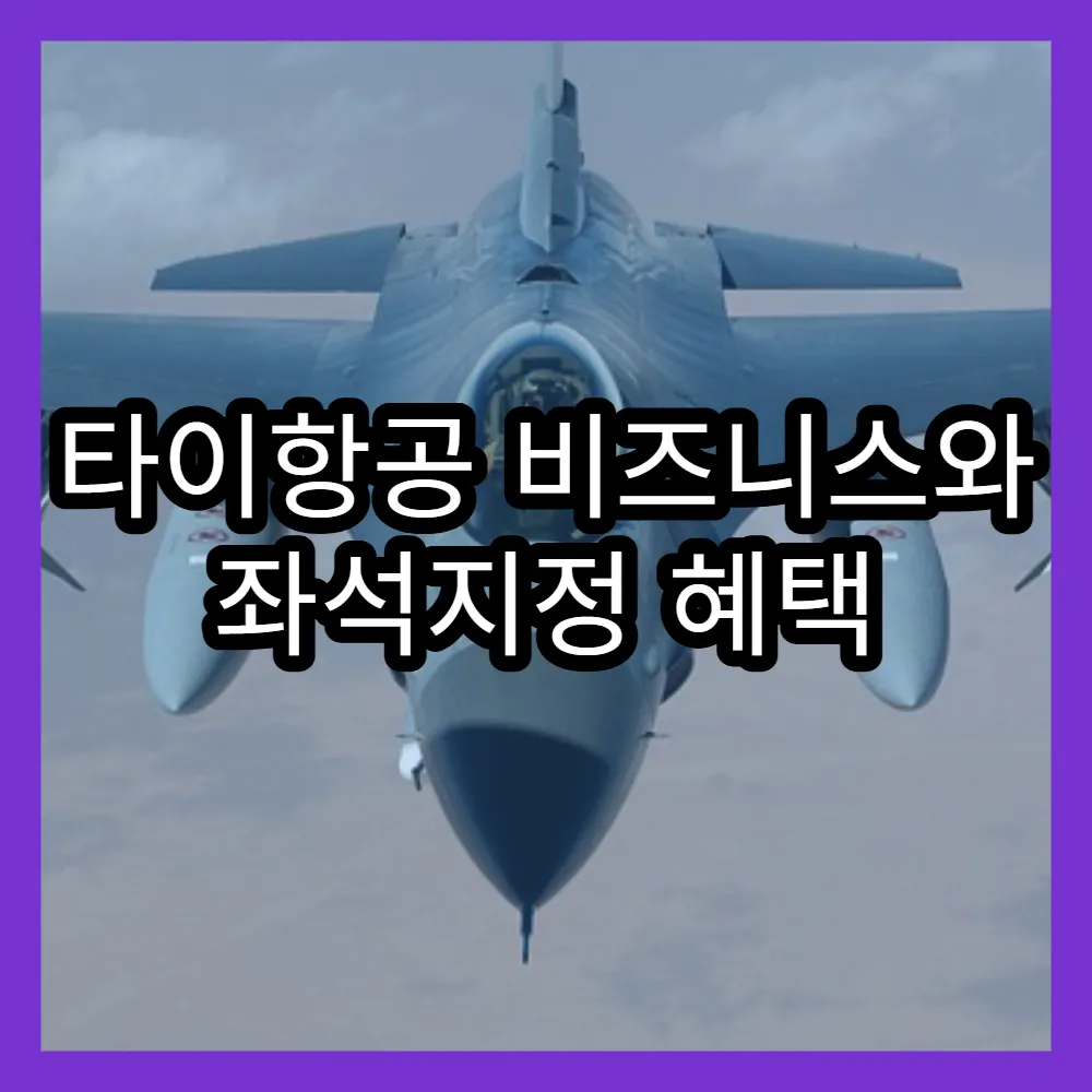 타이항공 비즈니스와 좌석지정 혜택 비교 분석