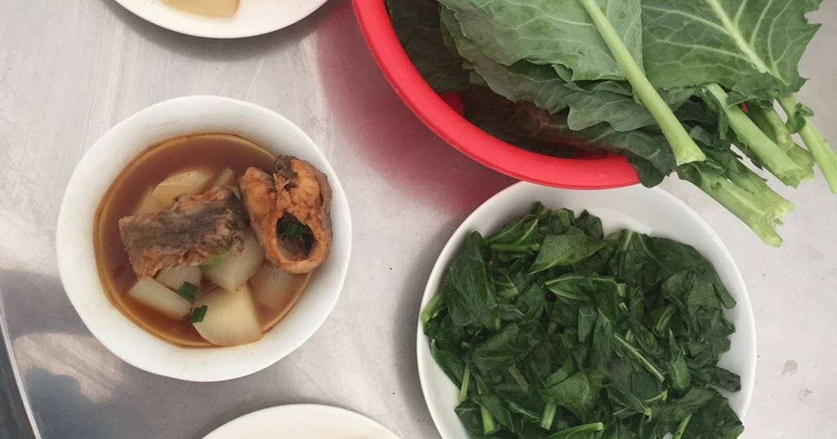 CÁ RÔ KHO CỦ CẢI,CẢI RỔ XÀO TỎI