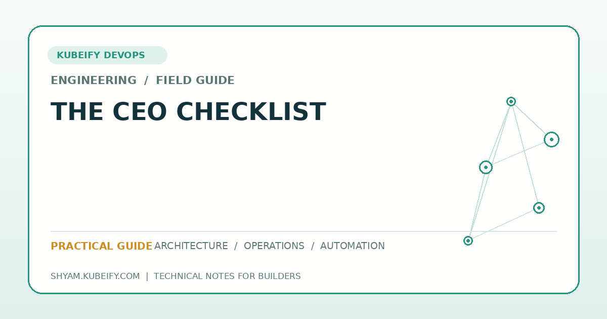 The CEO Checklist - Kubeify DevOps blog hero