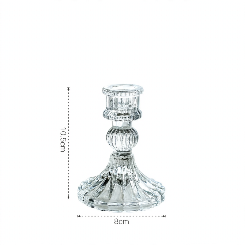 Glass candle holder in various shapes