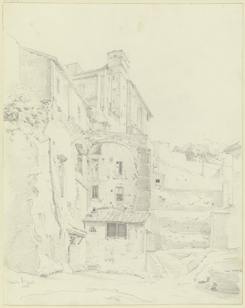 Rom Häusergruppe an der Aurelianischen Mauer 1826