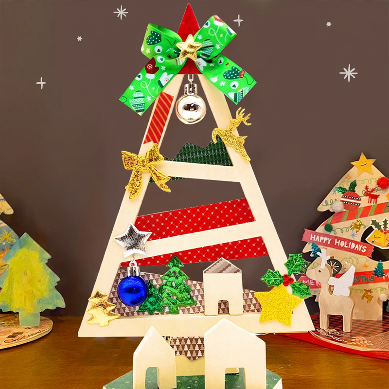 DIY Wooden Christmas Tree, Miniature Table Decoration