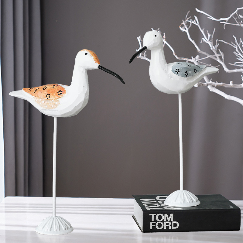 Wooden Bird Figure in Mediterranean Style