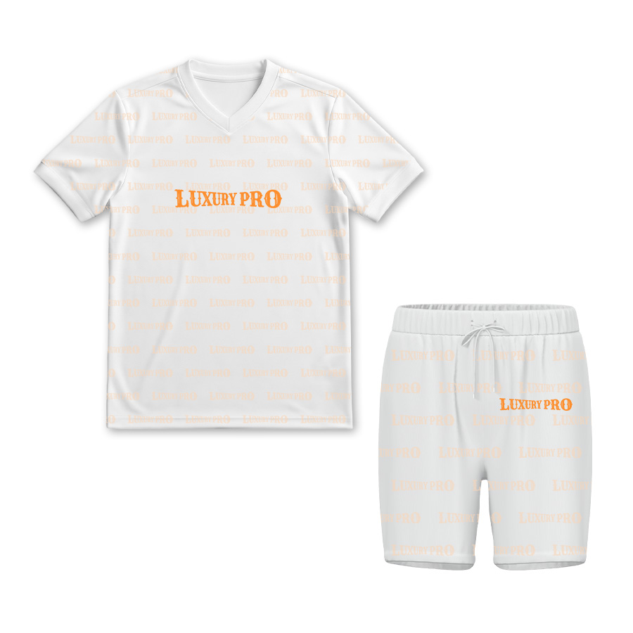 AOP MEG Children's Football V-neck Short Sleeve+MEG Children's Beach Pants