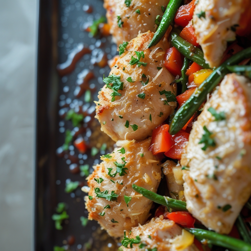 Final Parmesan-Crusted Chicken & Veggies Sheet‑Pan Dinner