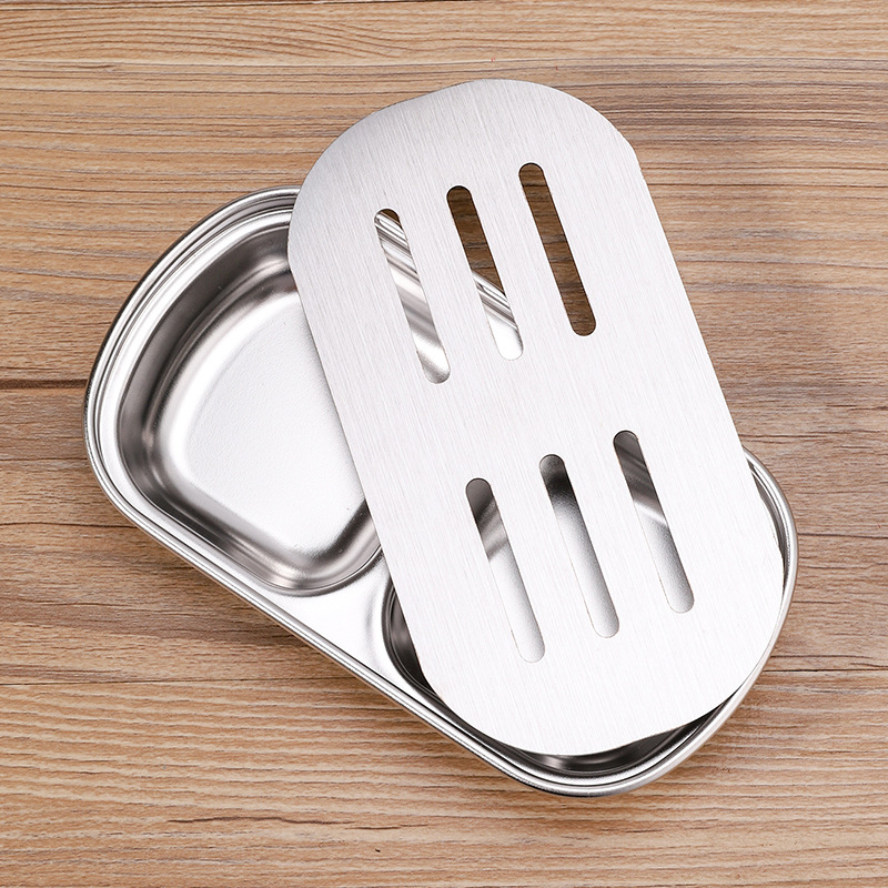 Stainless steel tray with drain for tea