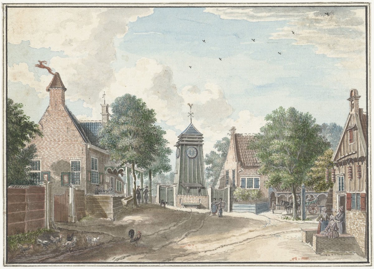 Gezicht op het Klokhuis te Overveen 1713   1780