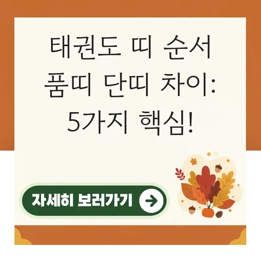 태권도 띠 순서 품띠 단띠 차이