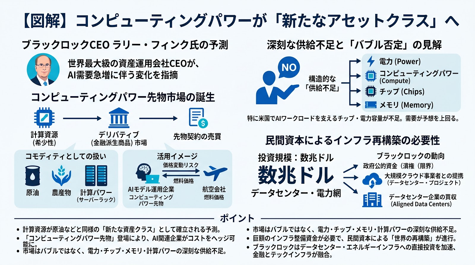 ブラックロックCEO、コンピューティングパワーが「新たなアセットクラス」になると予測