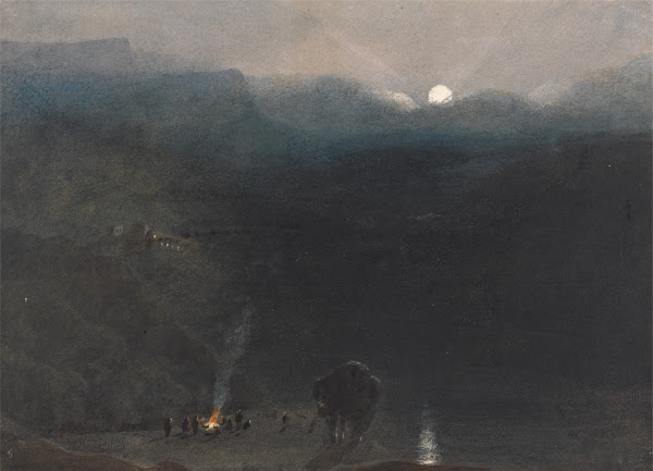 Mauritius  Moonlight with Charcoal Burners Fire in the Black River Gorge