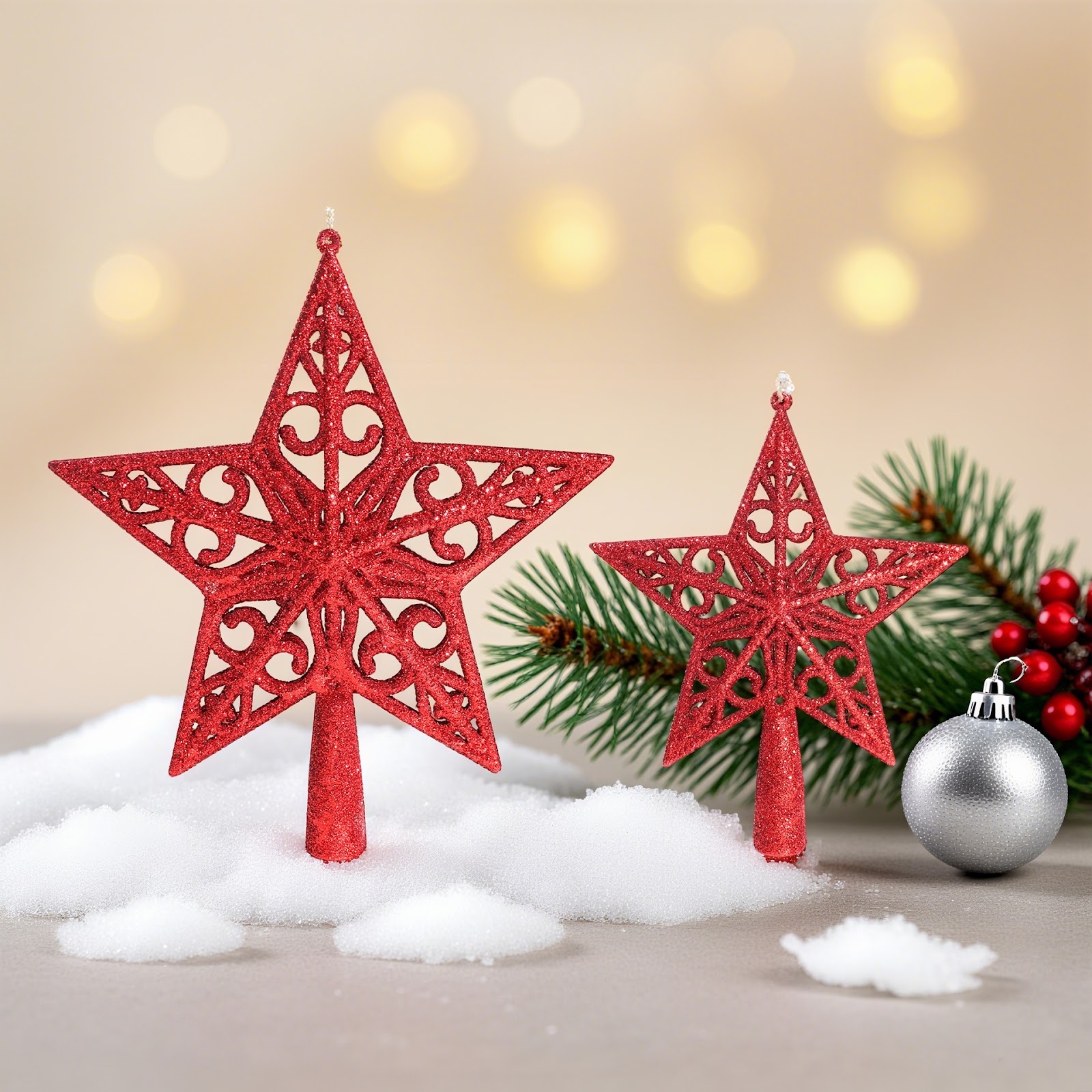 Christmas Tree Star with Glitter
