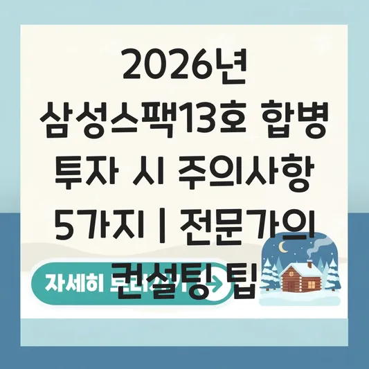 삼성스팩13호 합병 대상 기업 및 투자 시 주의사항 대표 이미지