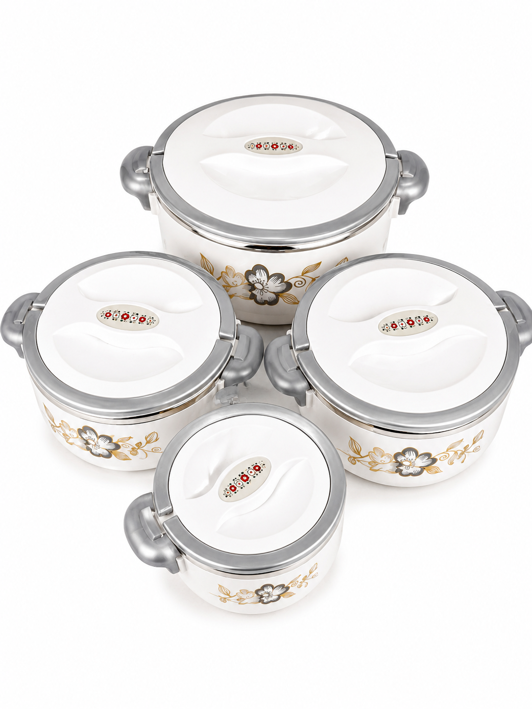 Recipiente Hermetico Multiusos Con Interior En Acero Inoxidble - Exterior Plastico X4Pcs 1000/2000/4000/6000 Ml — imagen 2