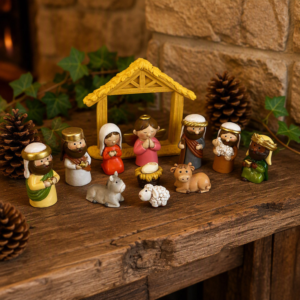 Christmas Nativity Figure Set, Cartoon Style