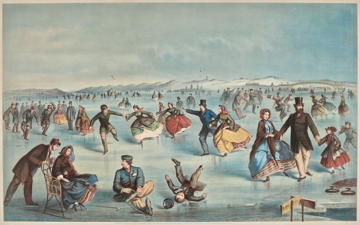 Skating on Central Park New York 1861