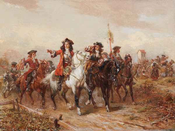 Marlborough und Prinz Ruprecht bei der Heeresinspektion
