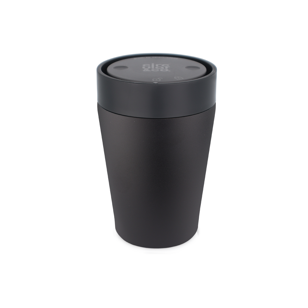 Recycled Stainless Steel  Cup 8oz Coated Ink Black