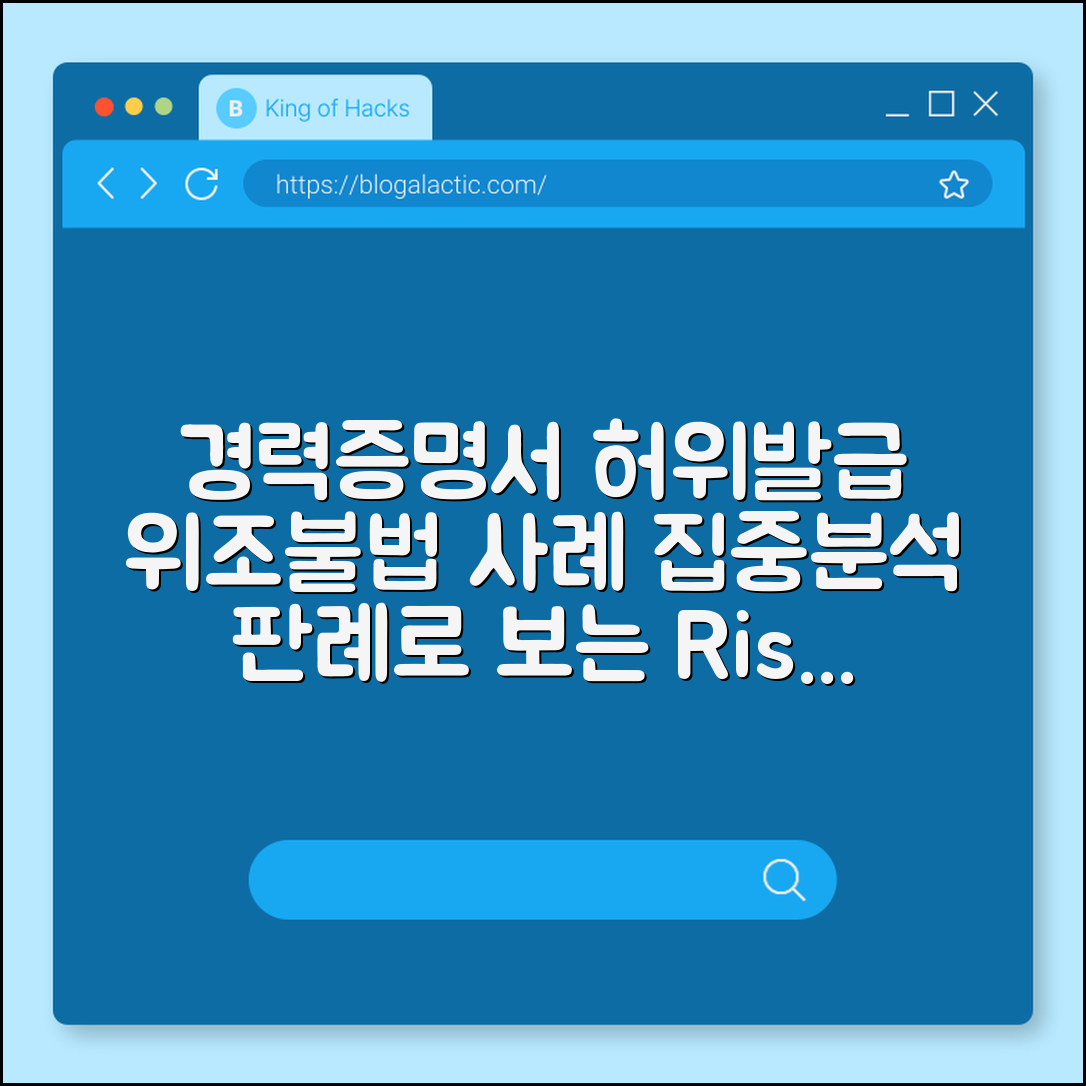 경력증명서 허위발급 사례 (위조, 불법, 판례)