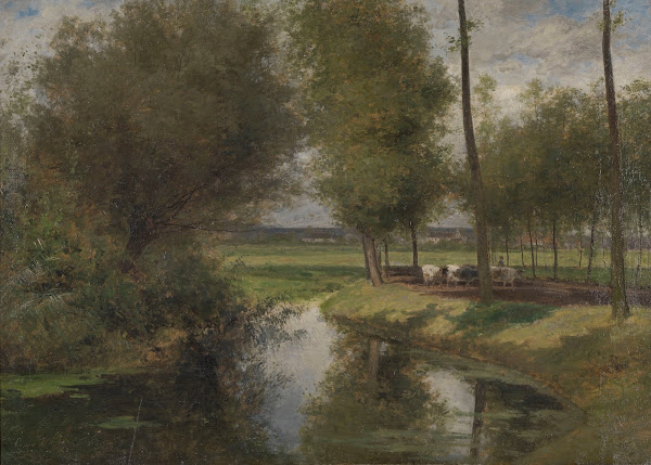 Landscape by the River Lys or The Road to the Patijntje in Ghent 1863
