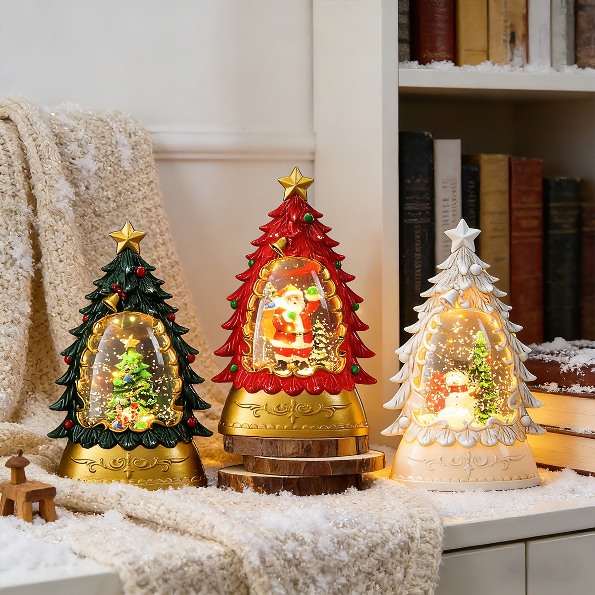 Decorative LED Water Lantern with Christmas Motif