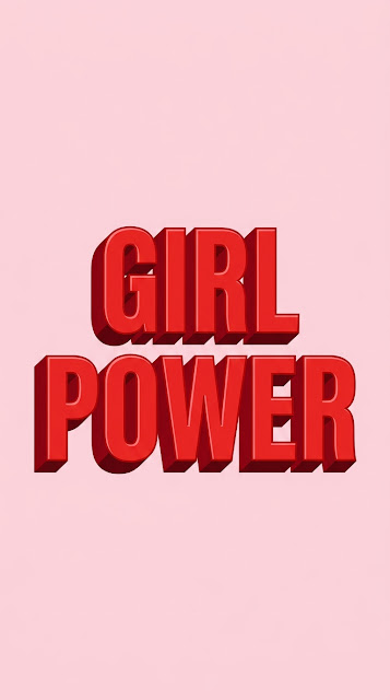 Retro 3D Extruded Girl Power Typography On Pink - Free mobile Wallpaper