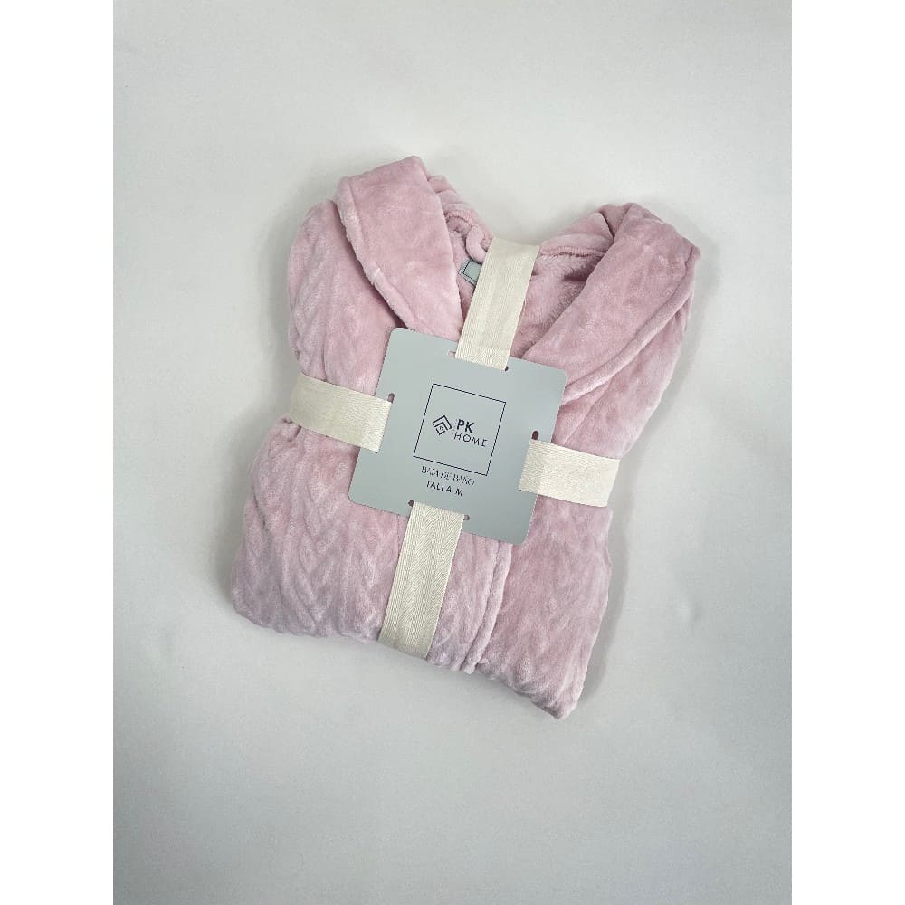 Bata de baño mediana de poliéster PK Home™ con diseño de espiga color rosa