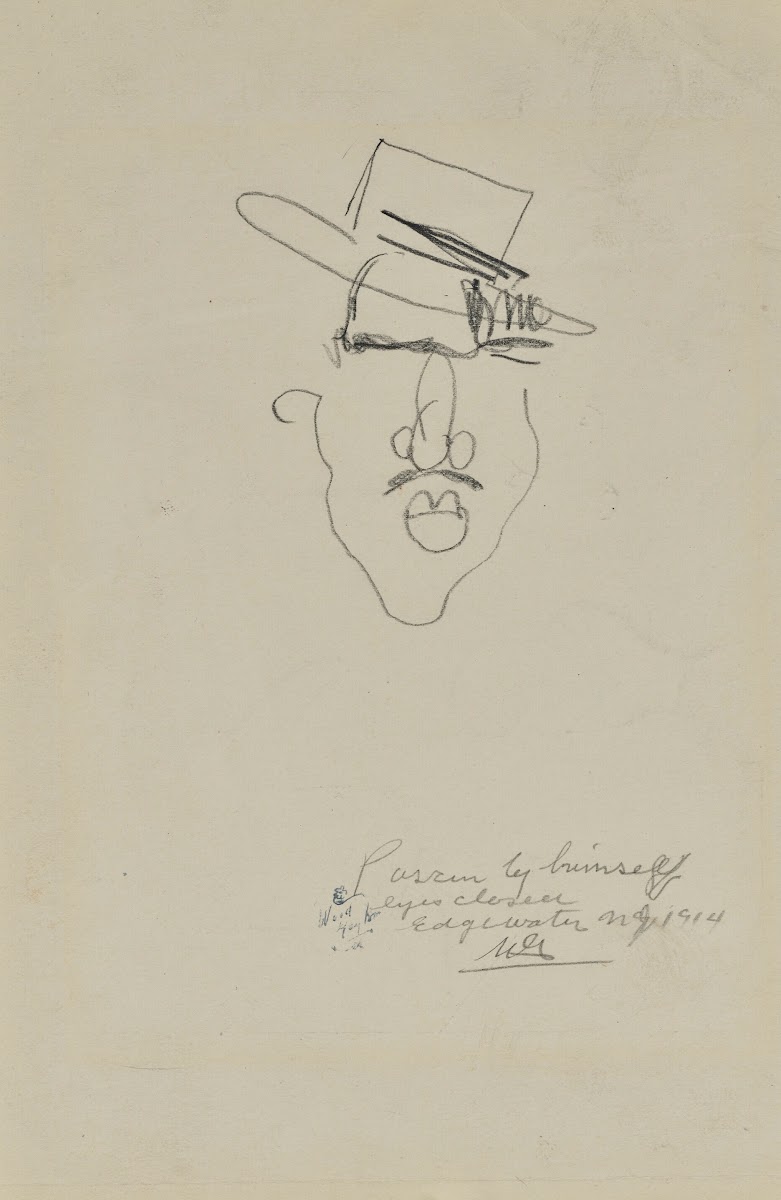 Autoportrait les yeux fermés 1914