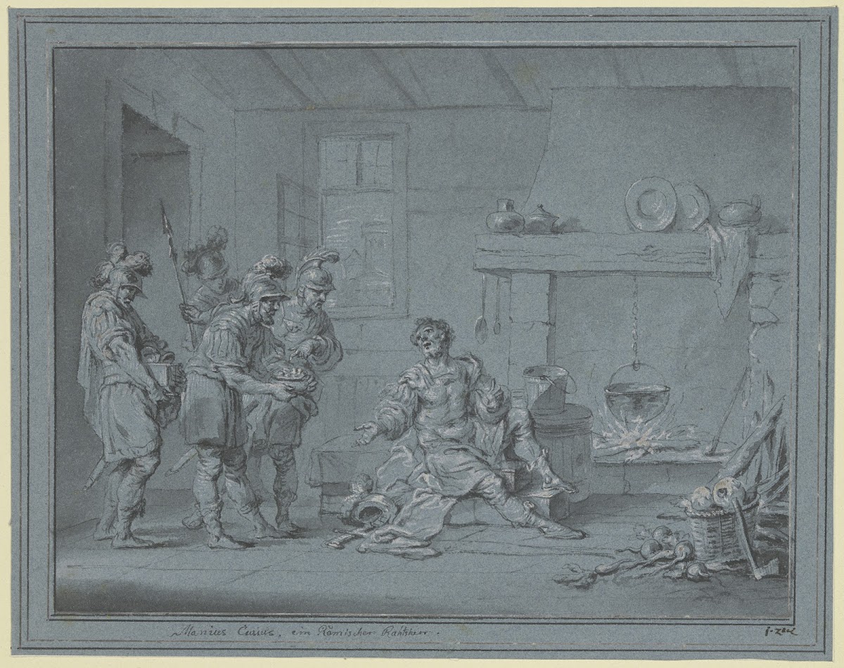 Marcus Curius Dentatus weist die Geschenke der Samniter zurück ca 1790 1795