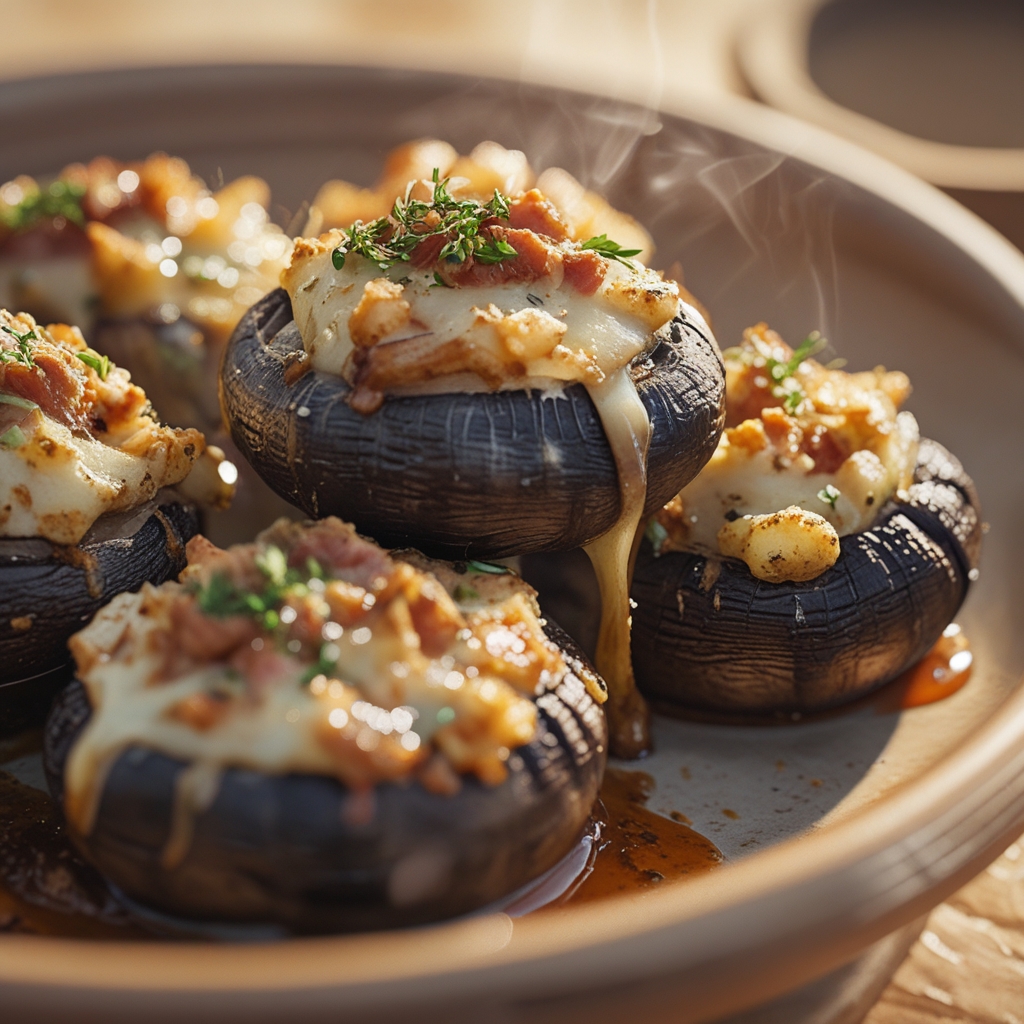 Smoky Chipotle Deluxe Lentil Stuffed Portobello Mushrooms