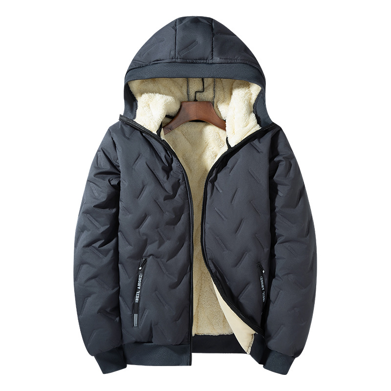 Insulated men's winter jacket with hood and graphene insulation
