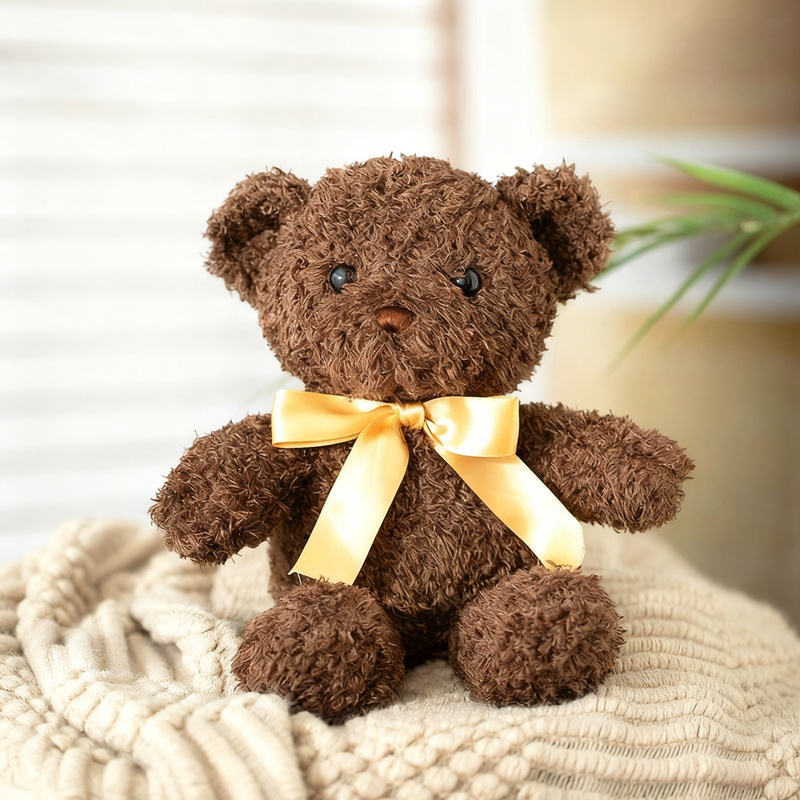 Plüsch-Teddybär mit Schleife, 25–30 cm