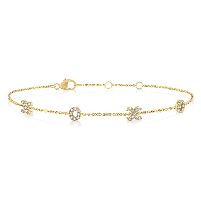 X & O Diamond Station Chain Bracelet 709C0DHTSYG