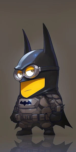 Batman Minion Digital Illustration 2K iPhone Wallpaper Background