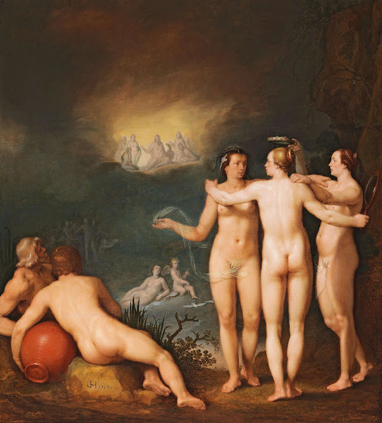 An allegorical scene featuring the Three Graces Aglaia