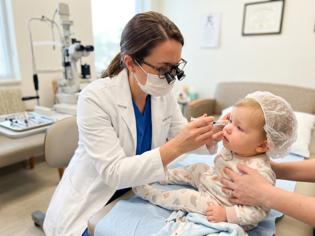 Baby with a watery, sticky eye — blocked tear duct assessment at Dayal Eye Centre