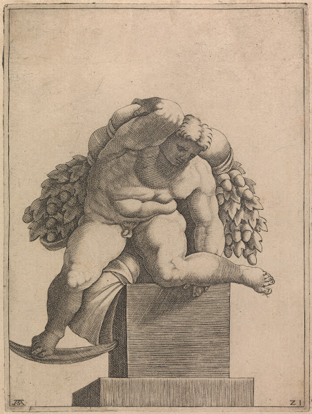 Male Nude from Panel of God Separating Light from Dark 1550 1585