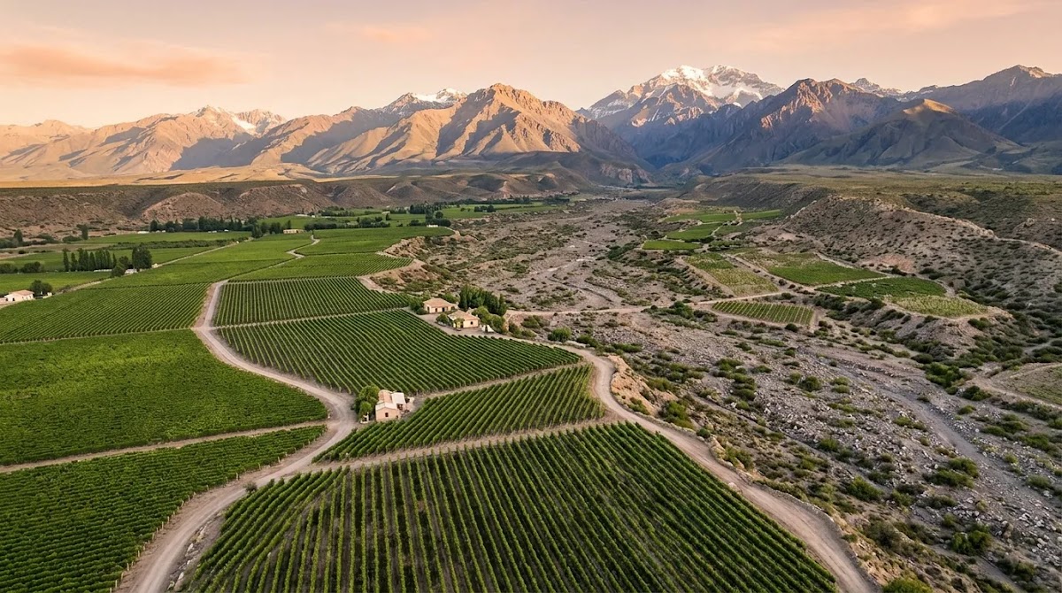 Luján de Cuyo and Uco Valley terroir landscapes in the Mendoza wine region