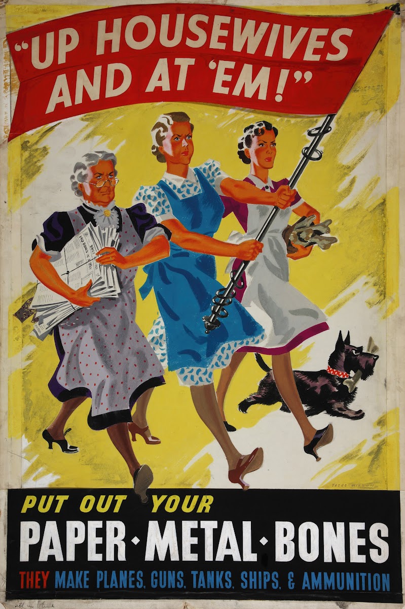 Up Housewives And At Em Put Out Your Paper Metal Bones They Make Planes Guns Tan