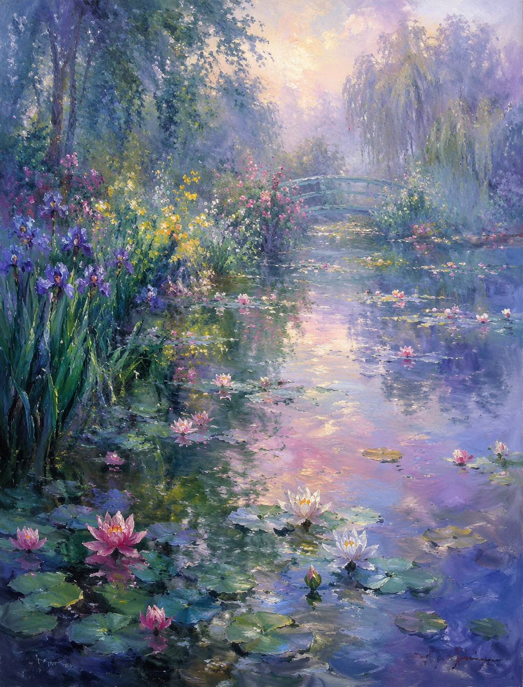 Pintura al óleo impresionista en el